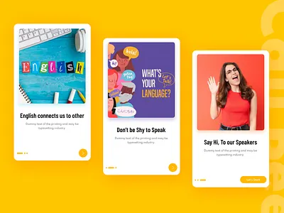 English Speaking App - Splash Screen app design branding design flat splash screen ui ui ux vector yellow