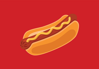 Hot dog food hot dog mustard sossage vector
