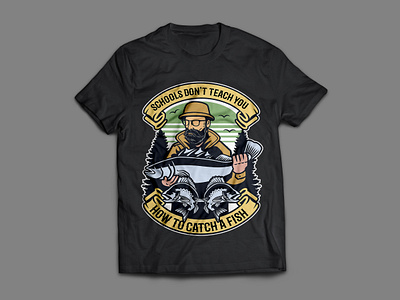 fishing t shirt business design illustration logo logomaker minimallogo professionallogo teespring tshirt typography vector