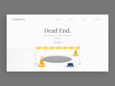 Error State Illustration #6 caution dead end design error error 404 error message error page illustration ui web website