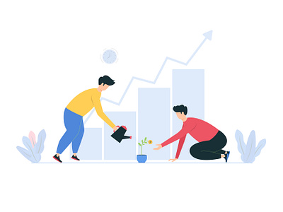 Helping small business grow concept illustration app banner branding business design digital flat homepage illustration marketing plantation ui ux vector web