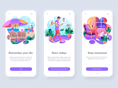 Diem tour app Illustrations app illustration home page illustration human illustration onboarding screen onboarding ui people illustration trendy illustration ui ui illustration vector