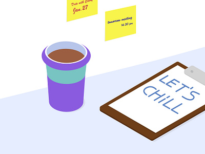 Let's chill 2.5d illustration isometric isometric illustration