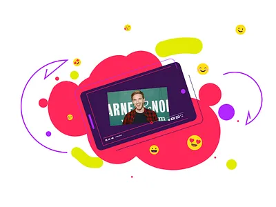 Online fun animation animation studio emoji emotions explainervideo illustration purple story vector