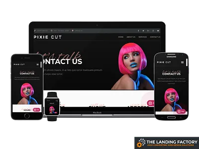 Conact us page template design for hair salons black contact contact us page elementor hair hair salon hair studio haircuts hairdresser hairstyle landing page landing page concept landing page template page builder page layout responsive responsive design template web design website