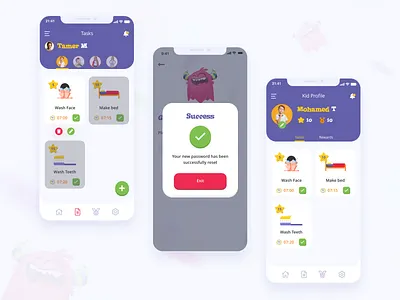 GiddyUp App child app children dribbble best shot kids kids app kids illustration kids rewards mobile app design parents product design profile profile page success success message task manager tasks ui ux design user experience design user interaction user interface design