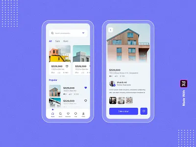 Real estate app agent apartment find listing mobile ui property real estate real estate agency rent rental app sale screen ui uiux