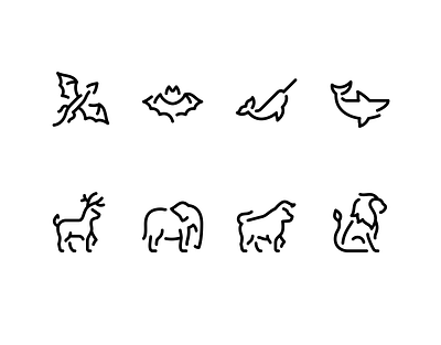 Animal Icons animal beast carnivore design dragon graphic icon illustration mammal outline vector wildlife