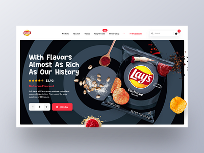 Lay's Web UI exploration 5 chips ecommerce flavor food header homepage landing page mockup modern product restaurant section design templates uidesign uiux webdesign webpage website website design websites