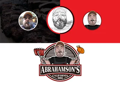 Abrahamson 's California BBQ bbq blod branding caricature creative design food illustration logo symbol typography vector vlog