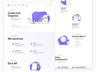 D. - Document Editor Homepage Concept Design adobe photoshop adobexd branding design home page homepage homepagedesign ui uidesign webdesign website webui webuiuxdesign