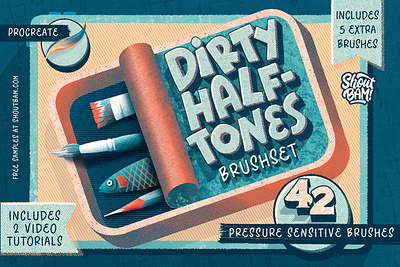 Dirty Halftones Brush Set brush brush set brushes brushpen comic comic book design digital drawing drawing halftone halftone brush halftone brushes halftones illustration procreate brush procreate brush set procreate brushes sketching texture vector