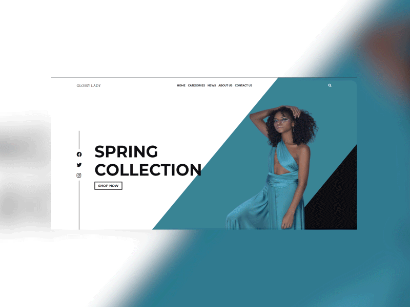 Glossy Lady Shop animated animated gif html css javascript webdesign website website design