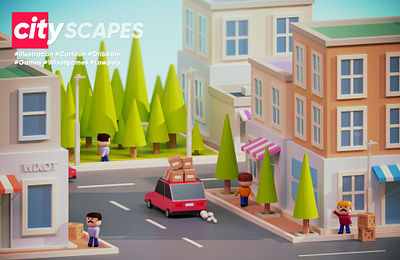 CityScapes 3dillustration 3dsmax cartoon colorful design dribbble games illustration mobilegames modelling