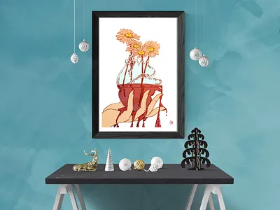 Bleeding Heart Full Color Illustration anatomical heart bleeding heart chic design art digital art glass heart illustration surreal art wall art wall decor
