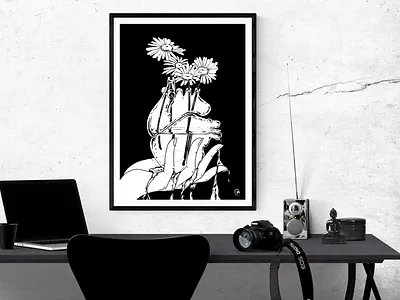 Bleeding Heart Black and White Illustration anatomical heart black and white bleeding heart chic design art digital art heart illustration surreal art wall art wall decor