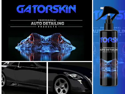 GatorSkin -- Auto detailing Spray automotive black branding car creative dark design designer detailing gator label logo typography