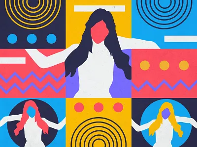 Dancing in shapes geometric illustration georgia illustration illustrator shape elements shapes vector