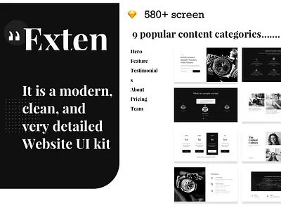 Extenso - Website UI kit app design dribbble kit mobile mobileapp responsive responsive website sketch ui design uidesign uikit uikits ux ux ui uxdesign web website website concept website design