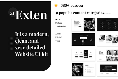 Extenso - Website UI kit app design dribbble kit mobile mobileapp responsive responsive website sketch ui design uidesign uikit uikits ux ux ui uxdesign web website website concept website design