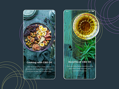 App onboarding scree UI - CBD oil adobe xd app branding cannabis cbd cbd oil clean ui cooking design illustration interface mobile mobile app mobile ui oil typography ui ux