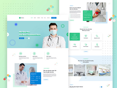 Medical Homepage Design color creative landing page minimal photoshop simple color ui design ux web template xd animation xd design