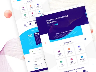 Digital Agency Template 2020 trends blue branding clean clean ui color company branding corporate agency illustration creative design development digital agency gradient green homepage illustration minimal uiux website website design