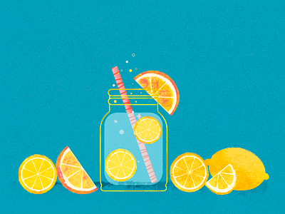 Lemonade fruits illustration lemon lemonade orange orange juice summer summertime sun