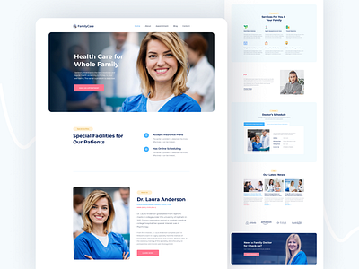 FamilyCare - Doctor's Portfolio Landing page branding clean creative design doctor figma flat icon landing page logo medical minimal portfolio typography ui ux web web design website