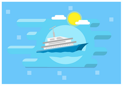 Flat Design - Ship branding design design art flat design illustration illustration art logo natural sea ship ui vector