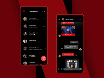 Daily UI 013_Direct Messaging (Rebound ver) daily ui dailyui direct message direct messaging message mobile mobile app netflix rebound