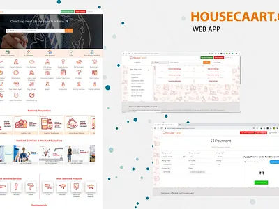 HOUSECAART WEB APP construction company hardware housing portal design real estate repairs website design
