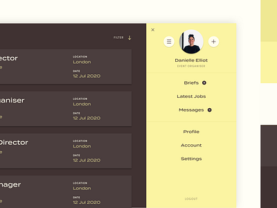 Dashboard Profile Colour Palette dashboard dashboard design dashboard ui freelance jobs menu profile ui website