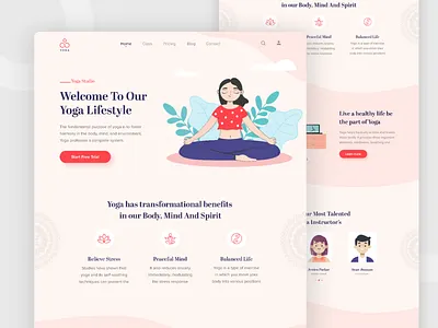 Yoga Studio Landing Page best design clean creative dribbble best shot homepage landing page design landingpage minimal popular design popular shot sajib top design web web design web designer webdesign website website design yoga yoga studio