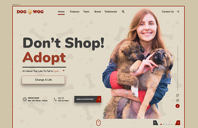 Pet Shop for Dogs Landing Page branding dog dog illustration doggy pets petshop typography ui uiux web website design