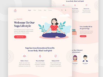 Yoga Studio Landing Page best design clean creative dribbble best shot homepage landing page design landingpage minimal popular design popular shot sajib top design web web design web designer webdesign website website design yoga yoga studio