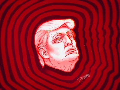 Boss Fight 2 donald donaldtrump hypnosis hypnotic illustration president procreate red trump