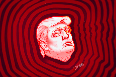 Boss Fight 2 donald donaldtrump hypnosis hypnotic illustration president procreate red trump