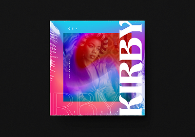 Kirby album cover art gradients musician type vinyl