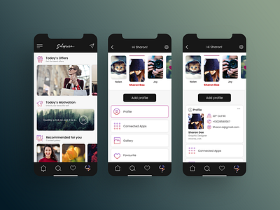 Multi profile engagement concept adobe xd color concept design dribbble ios mobile app mobile app design mobile ui profile page ui uidesign uiux user profile