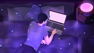 Shot for Animation "Your Number" 2d art animation bed bedroom boy boy illustration character dark digital digital illustration digitalart drawing graphic design illustration illustration art laying macbook photoshop purple storytelling