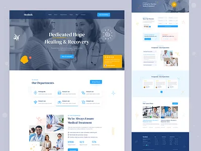 Medinik | Medical Healthcare Service Website Landing Page - v5 branding consultant creative devignedge healthcare healthcare website landing page landingpage medical medical website mhmanik02 online health ui ui design uidesign uiux web header webdesign website website design