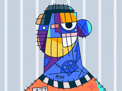 Abstract Minimalist Character Design Illustration, Digital Art vector