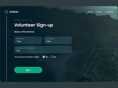 Volunteer Sign-up Form #dailyui challenge May 23, 2022 app dailyui figma form form fields graphic design prototype signup ui ux volunteer web design