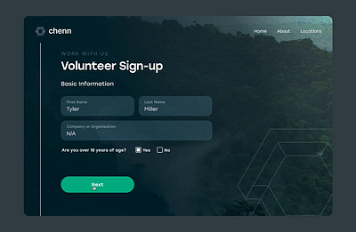 Volunteer Sign-up Form #dailyui challenge May 23, 2022 app dailyui figma form form fields graphic design prototype signup ui ux volunteer web design