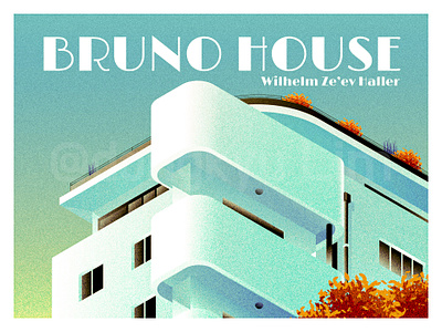 Bruno House 2022 architecture bauhaus. bruno house illustration isometric isometric illustration poster design