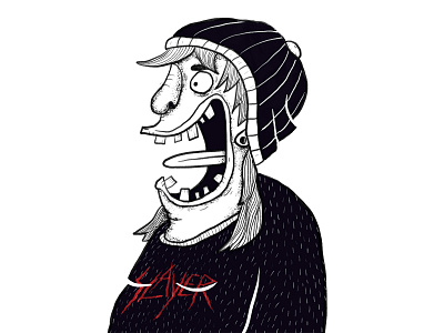 headbanger beanie cartoon fat funny headbanger heavy inktober metal mouth slayer