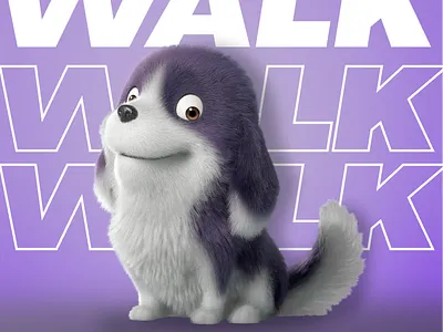 Walk the Dog 3d animation dribbble product design course motion graphics ui