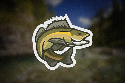 Walleye Logo brand brand identity branding corporate identity design fish fishing illustration logo logo design sticker walleye