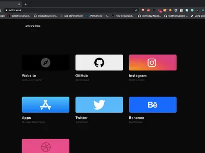 Linques : A custom link tree appstore behance design dribbble github instagram links linktree react twitter ui web webdesign website